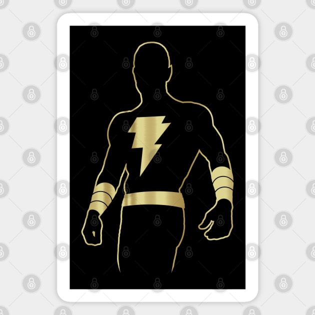 BLACK ADAM - Faux gold Magnet by KERZILLA